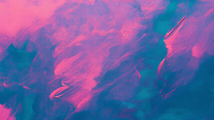 Poster - Abstract canvas texture with vibrant pink and blue brush strokes