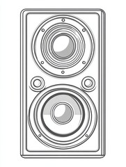 Poster - Audio speaker vector line icon isolated on white background. Audio speaker line icon for infographic, website or app. Scalable icon designed on a grid system.