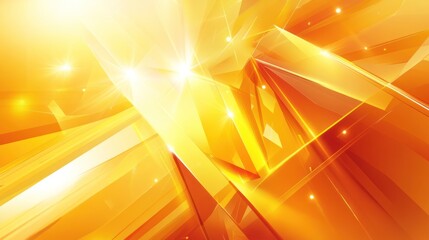Poster - Golden abstract geometric shapes, bright light background, energy, technology, presentation
