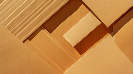 Poster - Cardboard cutout design with household objects for decorative background