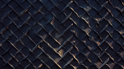 Poster - Dark chain link fence texture background for industrial design