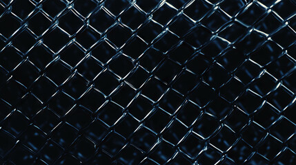 Poster - Industrial chain link fence texture with dark background for design and decoration