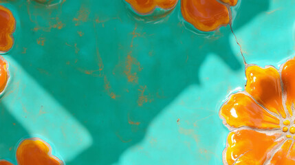 Poster - Hand painted patterns on clay texture background with vibrant colors for artistic design