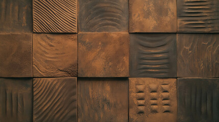 Poster - Rustic clay texture with impressed patterns for creative background design