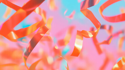 Poster - Festive colorful paper streamers background for celebration and decoration