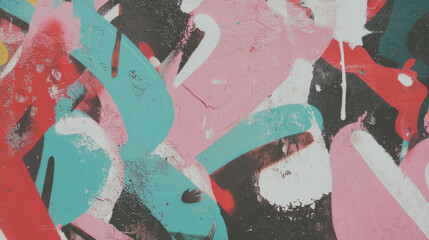 Poster - Vibrant graffiti art on concrete wall background for creative design