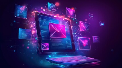 Poster - digital promo campaign abstract concept vector illustration set. email marketing, landing page creat