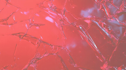 Poster - Abstract coral texture with cracked glass and liquid droplets for modern design