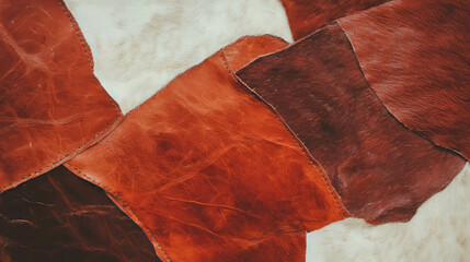 Poster - Natural cowhide and leather combined texture for design and decoration