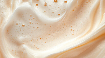 Poster - Creamy beige foam texture with soft whipped surface for background or design