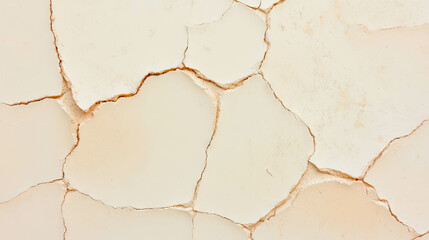 Poster - Creamy beige textured plaster background with cracks for artistic and design use