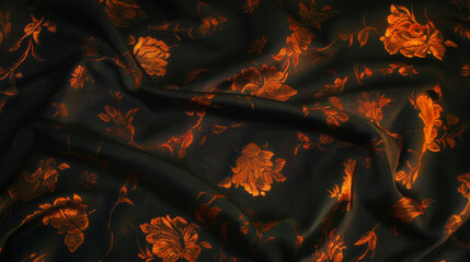 Poster - Luxurious damask fabric texture with rich floral design for elegant backgrounds