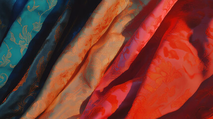 Poster - Vibrant damask fabric texture design for decor and fashion inspiration