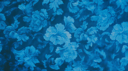 Poster - Intricate blue damask pattern design for elegant textures and backgrounds