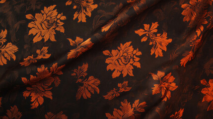 Poster - Luxurious damask tablecloth texture with rich floral patterns for elegant home decor