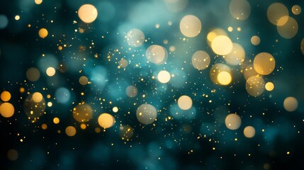 Wall Mural - Abstract image of blurred circles with tiny glowing particles throughout