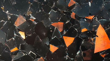 Aufkleber - Abstract dark shattered glass on concrete surface for modern design