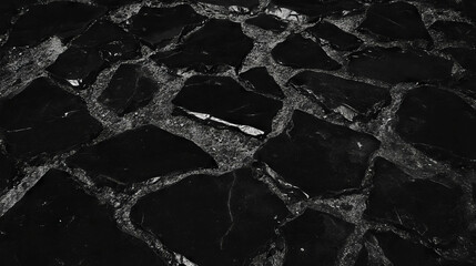 Aufkleber - Dark cracked asphalt texture for urban design and background use