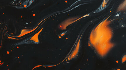 Poster - Abstract dark and oily water surface with vivid swirls and textures
