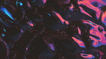 Poster - Abstract dark oily water surface texture with vibrant colors for artistic background design