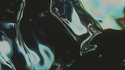 Poster - Abstract liquid patterns in dark oily water surface texture for design