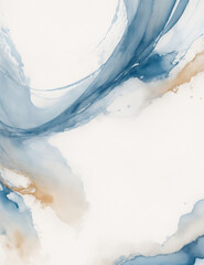 Wall Mural - blue watercolor background - abstract light blue waves background - Generative AI