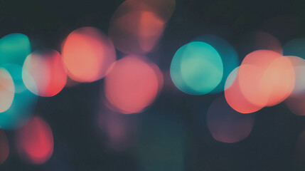 Fototapete - Abstract dark smoky atmosphere with colorful light bokeh for background design