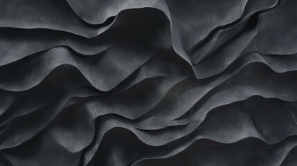 Poster - Dark textured concrete surface with wave-like patterns for modern design