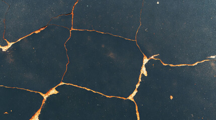 Aufkleber - Dark cracked concrete texture background for design and decor