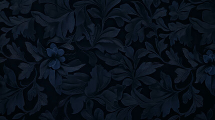Poster - Elegant dark floral wallpaper texture for interior design and decoration