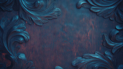 Poster - Elegant dark wood background with intricate carvings for artistic design