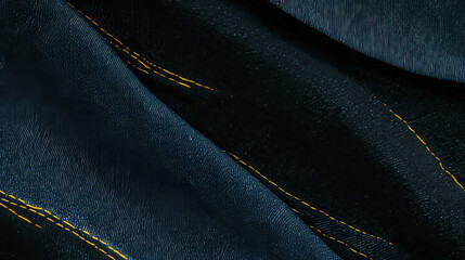 Poster - Detailed denim fabric texture with visible stitching for fashion and design concepts
