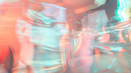Poster - Abstract distorted mirror reflections with vibrant colors for creative design