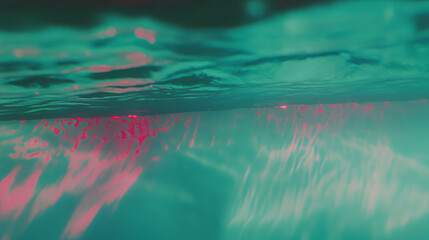 Poster - Ethereal reflections and ripples in vibrant water surface