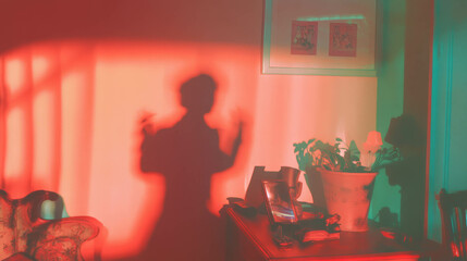 Aufkleber - Artistic shadow play in vintage room with unique atmosphere for creative background design