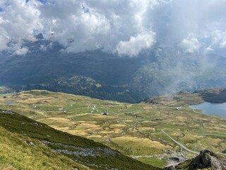 Poster - Alpine meadows and pastures on the slopes of the Uri Alps mountain massif, Melchtal - Canton of Obwalden, Switzerland (Kanton Obwald, Schweiz)