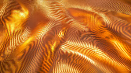 Poster - Intricate embossed metal texture with golden waves for artistic background and design