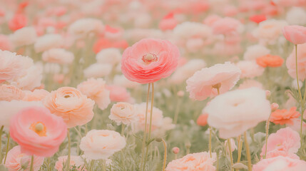 Poster - Endless bloom: tranquil floral landscape for serene background design