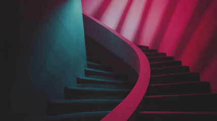 Aufkleber - Endless staircase in abstract lighting for design and creative projects