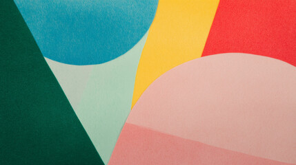 Poster - Colorful abstract composition with felt cutout art for creative background design