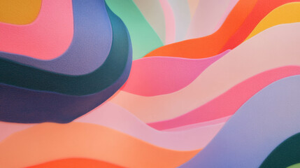 Poster - Colorful felt cutout abstract art design for creative inspiration