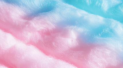 Poster - Fluffy cotton candy texture in pastel pink and blue for dreamy background design