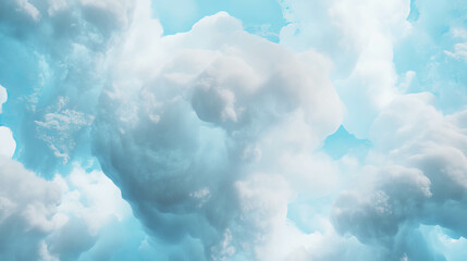 Aufkleber - Dreamy sky background featuring soft foam clouds with gentle texture