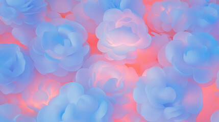 Aufkleber - Soft floral texture with foam cutout flowers in pastel hues for decorative design