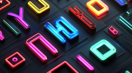 Poster - Bold Graphics with Vibrant Colors on Isolated Background