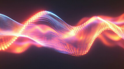 Poster - Vibrant energy waves with glowing light patterns for dynamic background design