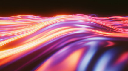 Poster - Vibrant energy waves and glowing colorful background for digital design
