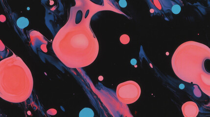 Poster - Abstract artistic ink blot background with vibrant dots for creative design