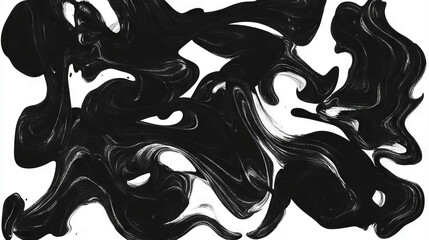 Aufkleber - Abstract ink swirls with dynamic flowing shapes for creative design