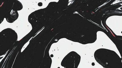 Poster - Abstract ink blots creating artistic black and white background for creative design